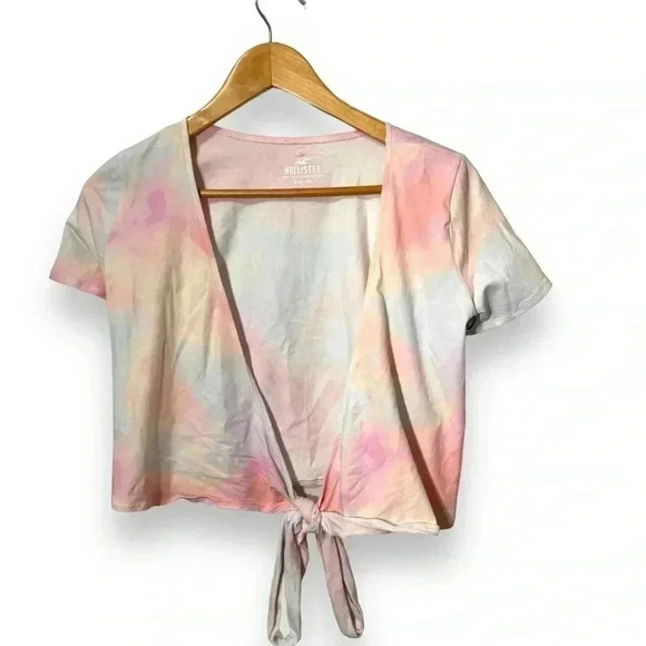 NWT  HOLLISTER 3 in 1 pastel cloud baby tee tie up/wrap top M - Picture 6 of 11